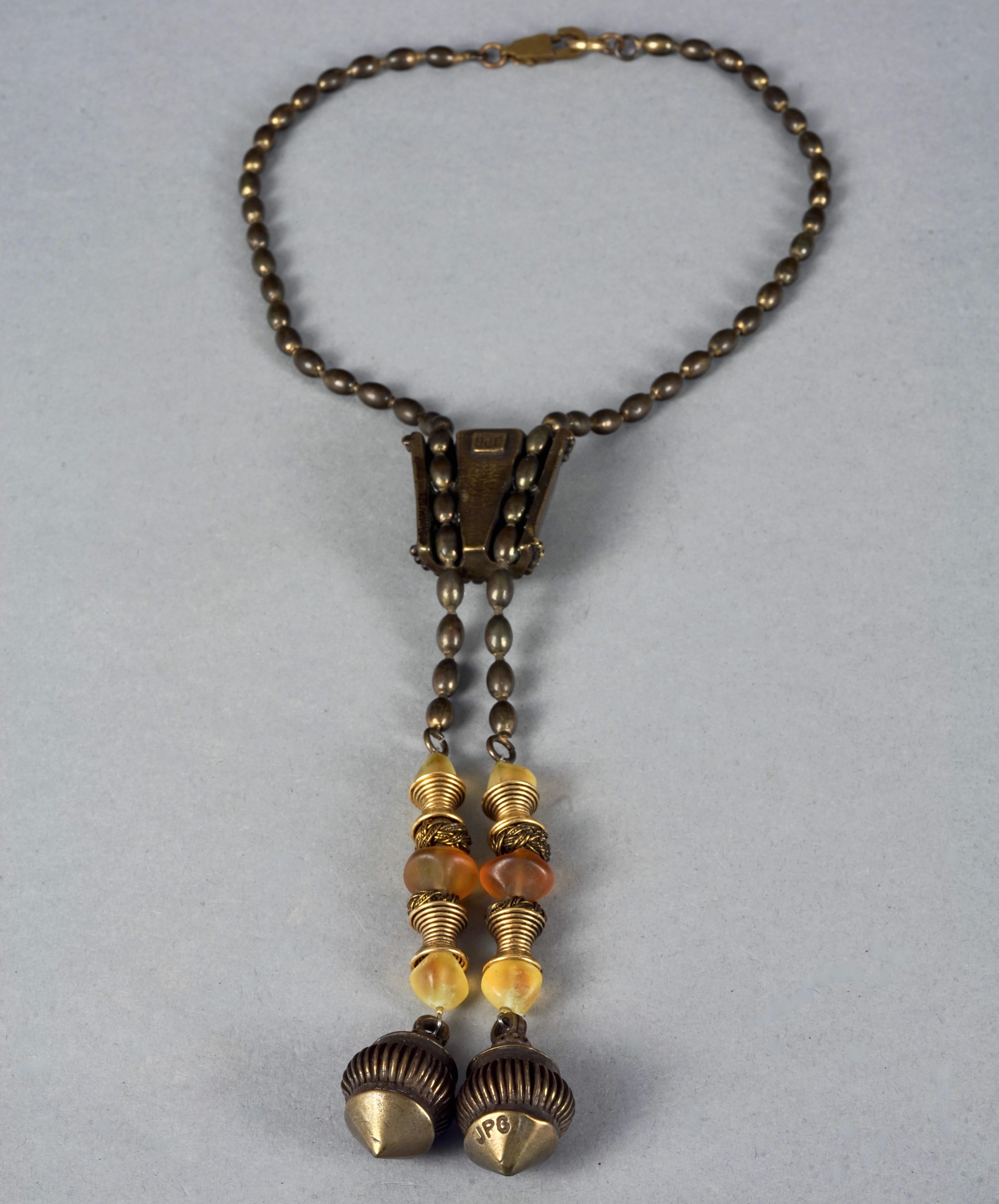 Vintage JEAN PAUL GAULTIER Brutalist Tribal Cabochon Necklace For Sale 5