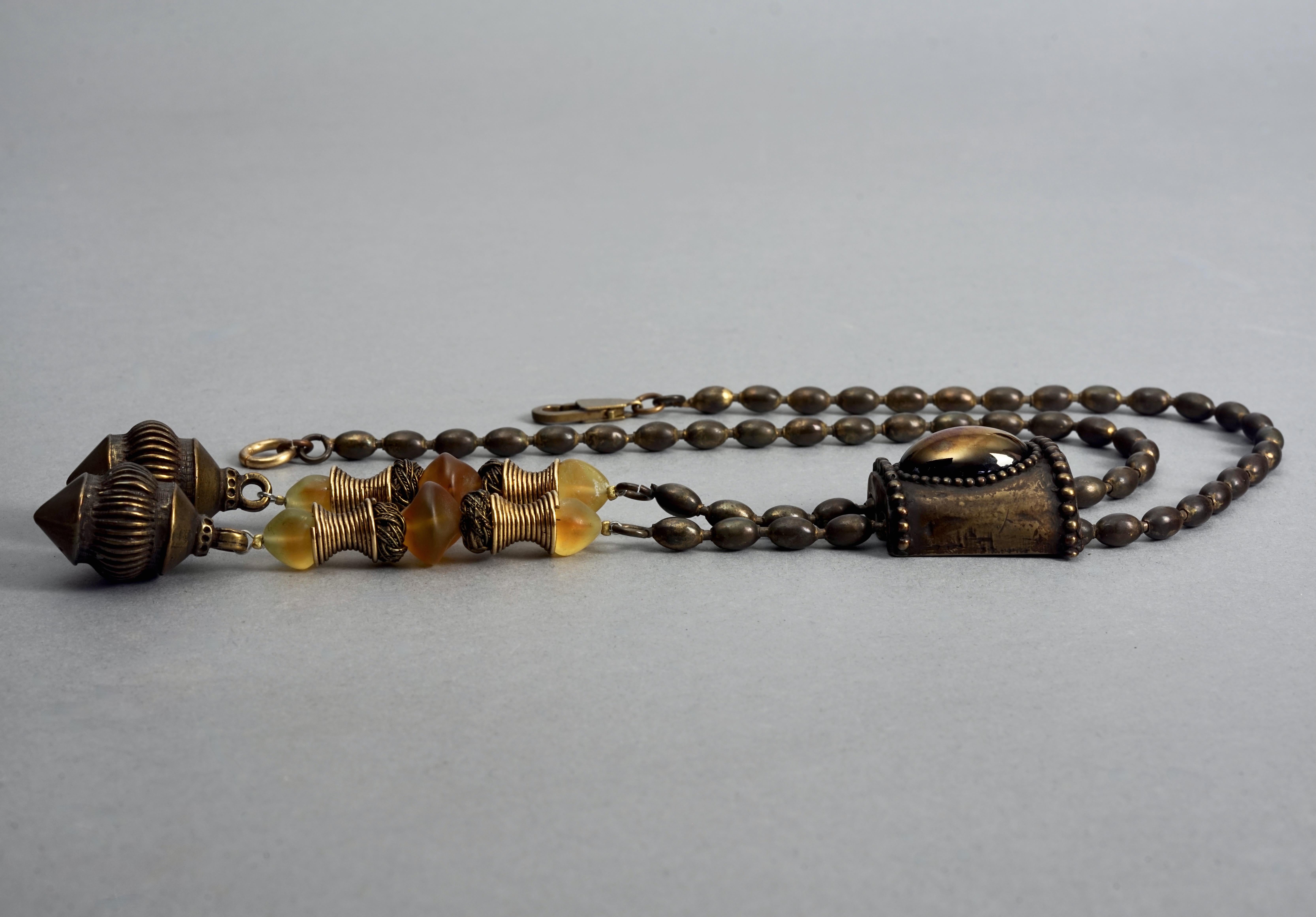 Women's or Men's Vintage JEAN PAUL GAULTIER Brutalist Tribal Cabochon Necklace For Sale