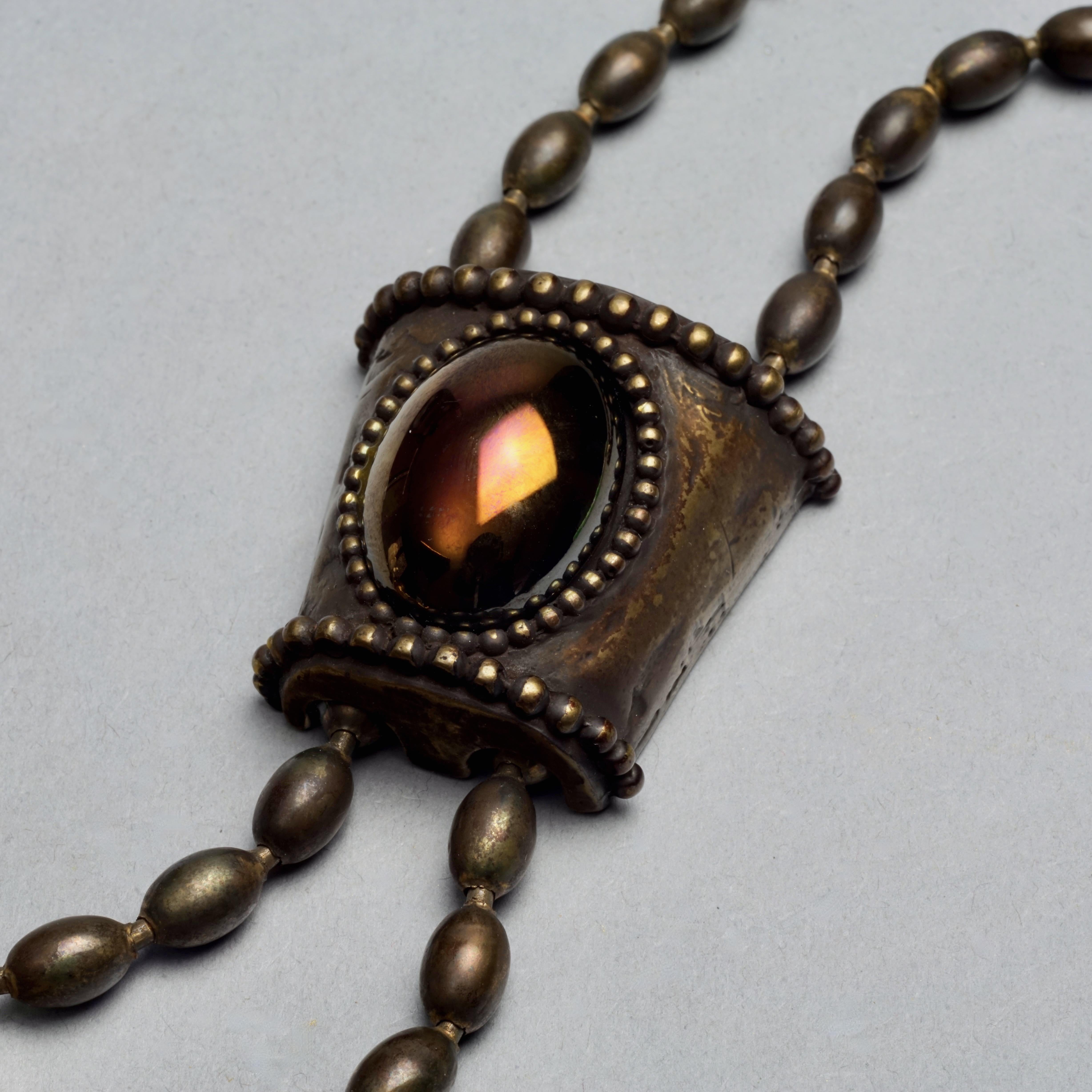 Vintage JEAN PAUL GAULTIER Brutalist Tribal Cabochon Necklace For Sale 1