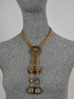 Vintage JEAN PAUL GAULTIER Brutalist Tribal Coil Charm Necklace