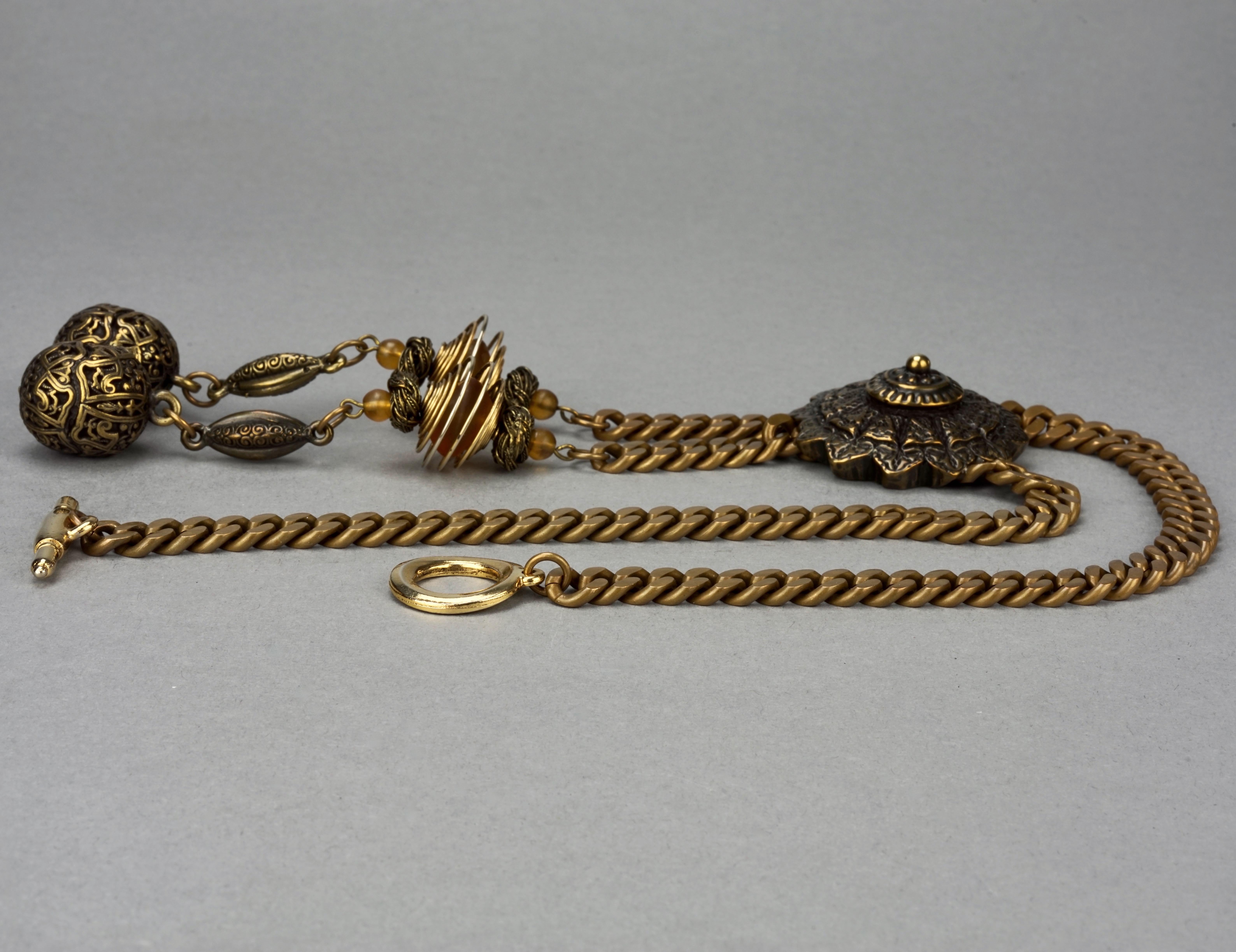 Vintage JEAN PAUL GAULTIER Brutalist Tribal Coil Charm Necklace For Sale 1