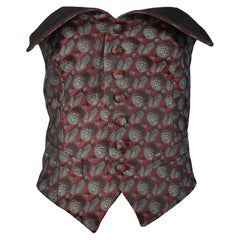 Vintage Jean Paul Gaultier Burgundy Printed Bustier Vest