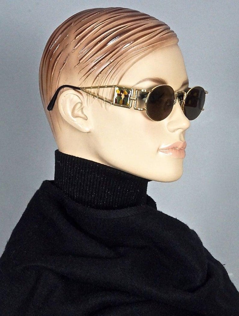 Vintage JEAN PAUL GAULTIER Bust Stained Oval Sunglasses For Sale at 1stDibs