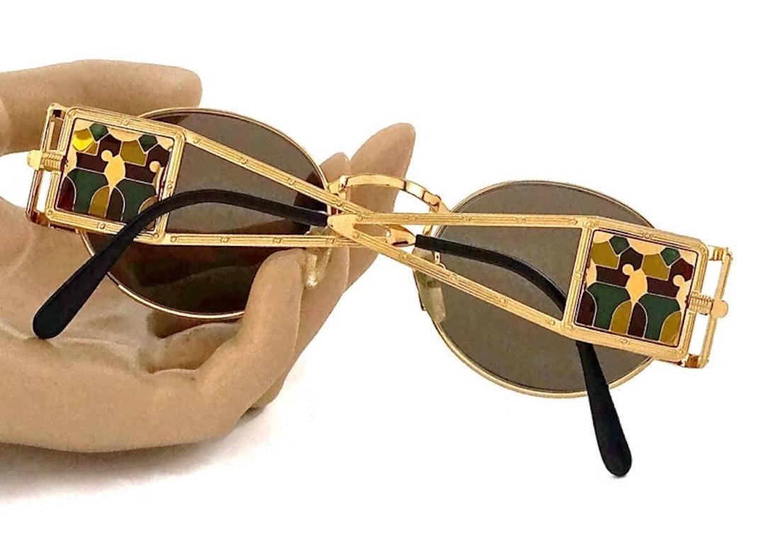 Women's or Men's Vintage JEAN PAUL GAULTIER Bust Stained Oval Sunglasses For Sale