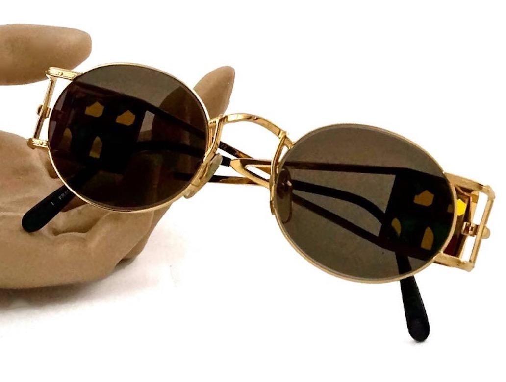 Vintage JEAN PAUL GAULTIER Bust Stained Oval Sunglasses For Sale 1