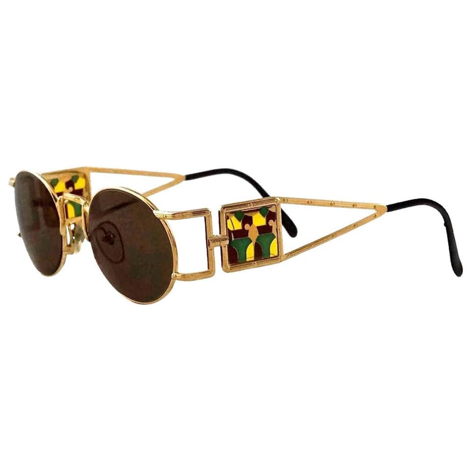 Jean Paul Gaultier 56-6106 Gold Sunglasses at 1stDibs | jean paul