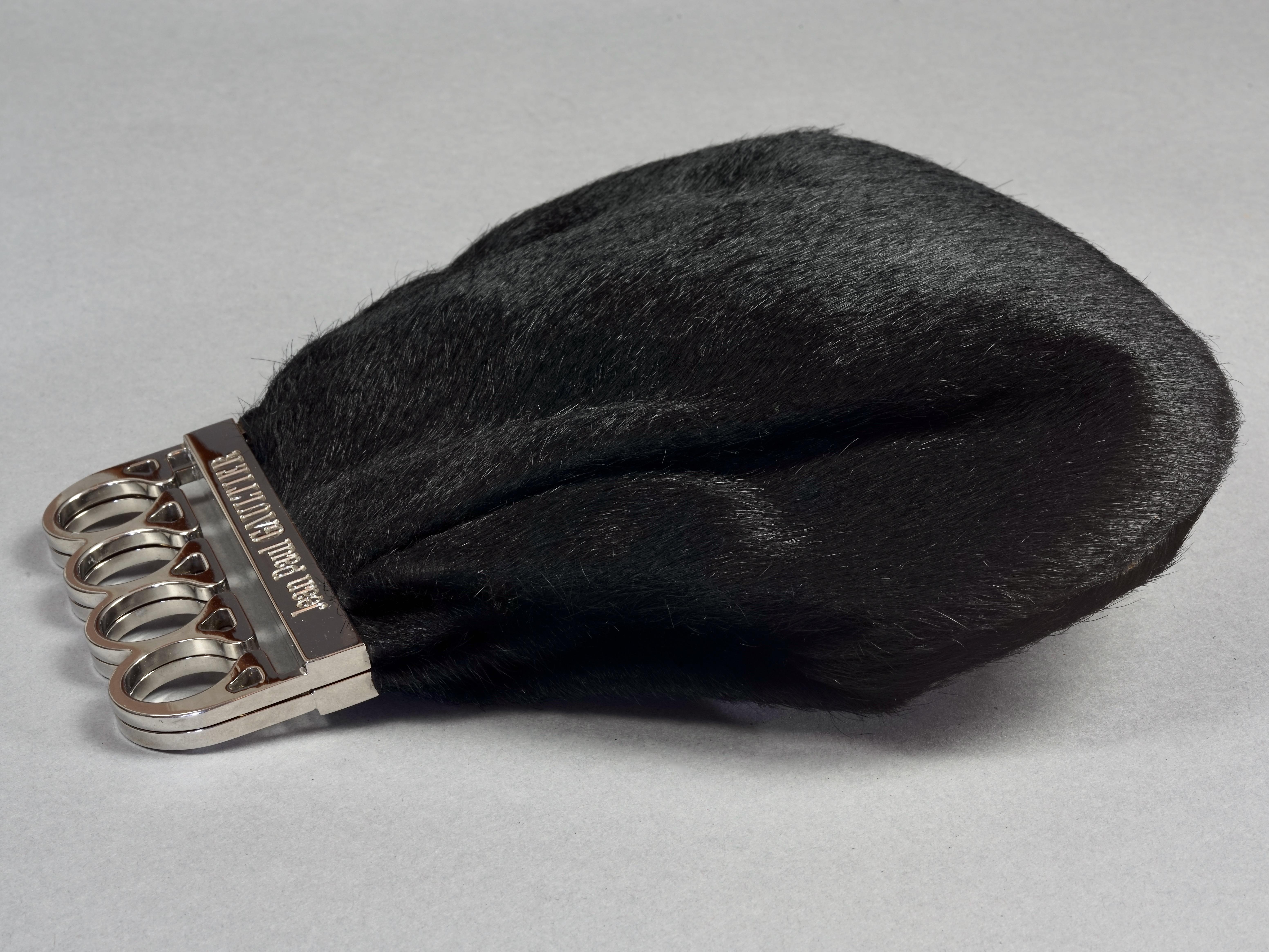 Bolso vintage JEAN PAUL GAULTIER de nudillos de pelo de becerro Negro