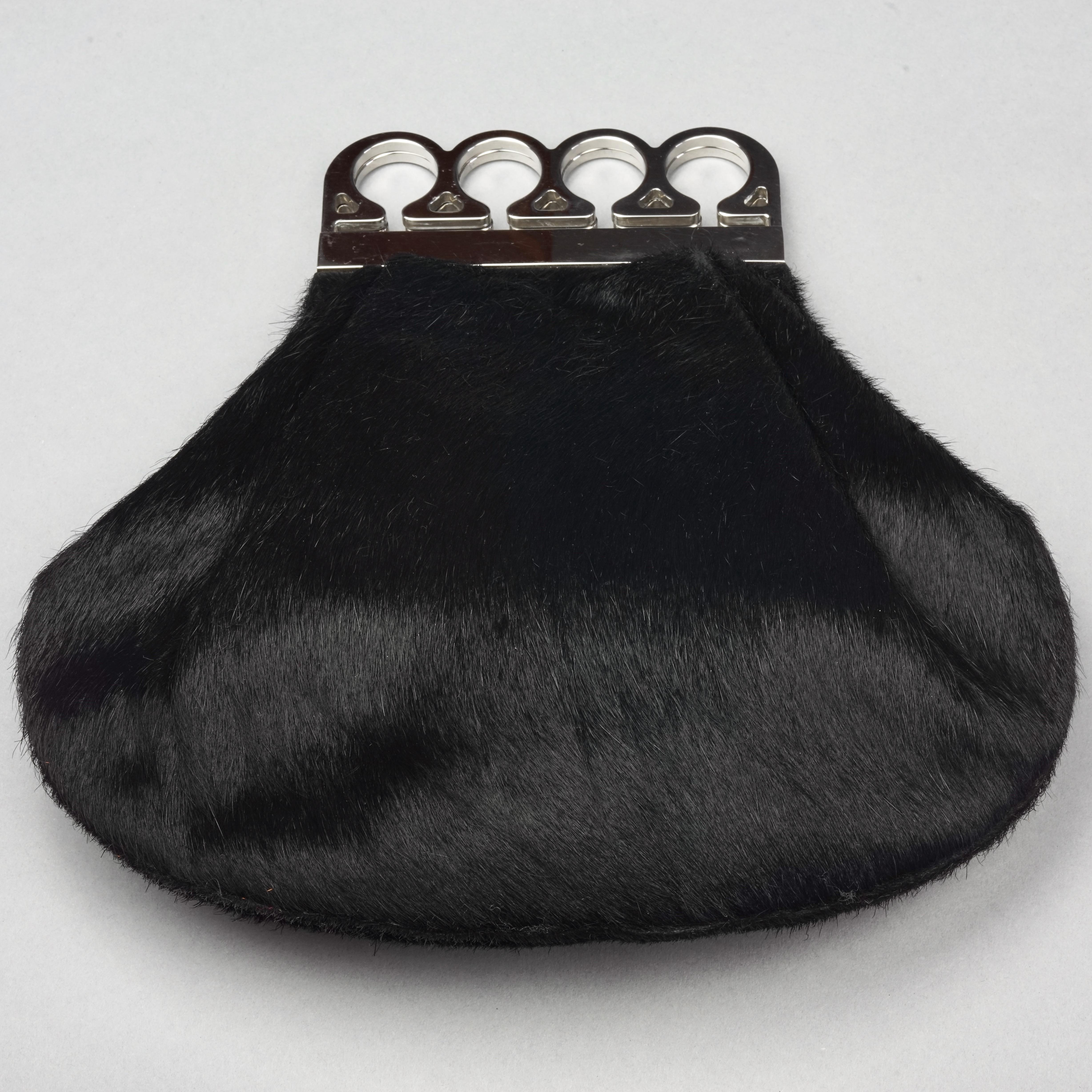 Black Vintage JEAN PAUL GAULTIER Calf Hair Knuckle Bag