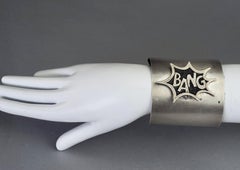 Vintage JEAN PAUL GAULTIER Explosión de dibujos animados Bang Esmalte Pulsera de plata
