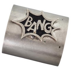 Vintage JEAN PAUL GAULTIER Explosión de dibujos animados Bang Esmalte Pulsera de plata