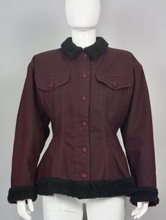 Giacca vintage JEAN PAUL GAULTIER con bordi in pelliccia sintetica e fodera trapuntata