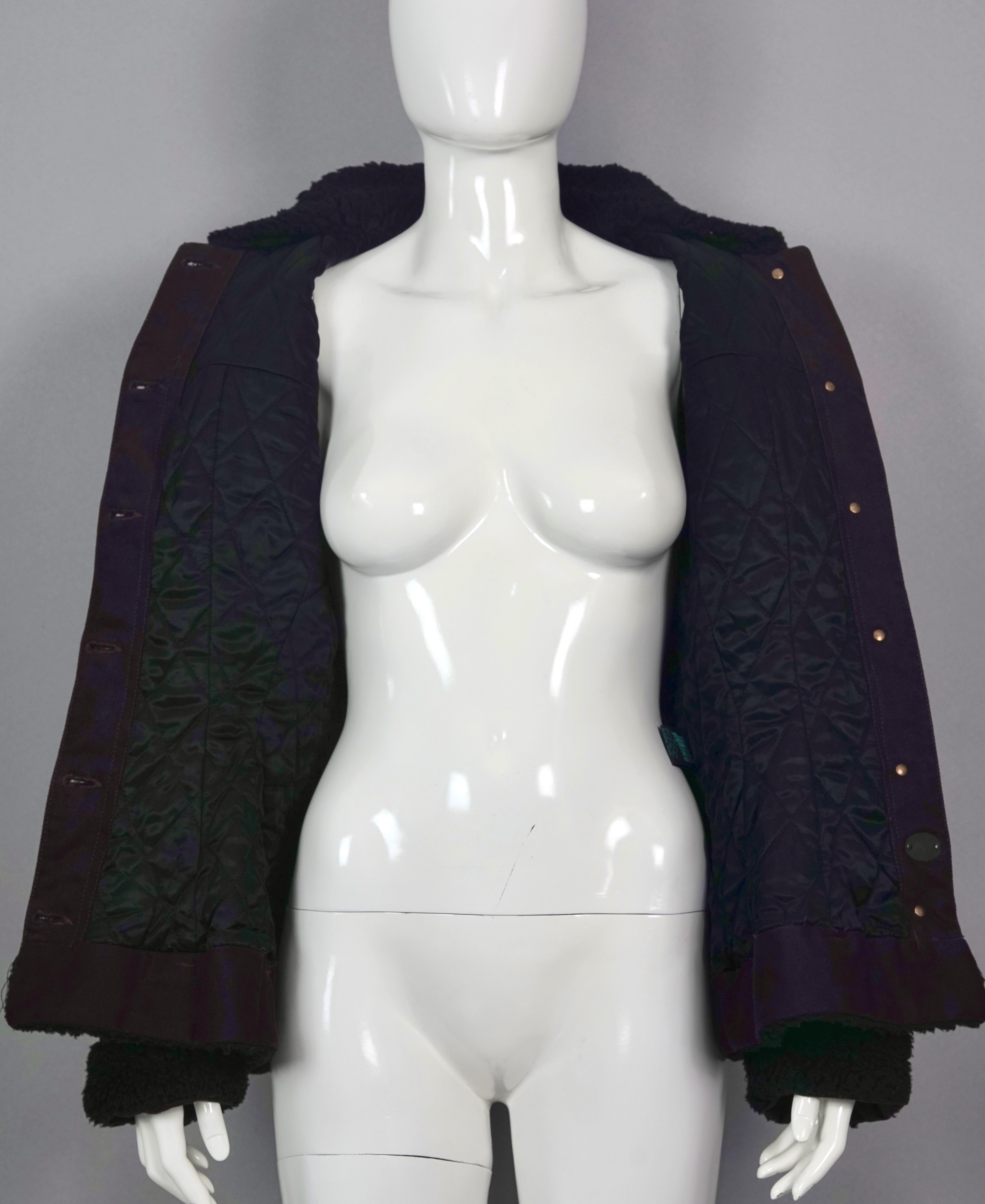 Vintage JEAN PAUL GAULTIER Cinched Faux Fur Trimmings Quilted Lining Jacket For Sale 2
