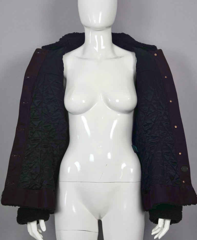 Vintage JEAN PAUL GAULTIER Cinched Faux Fur Trimmings Quilted Lining Jacket For Sale 2