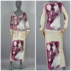 Vintage JEAN PAUL GAULTIER Collage Portrait Print Maxi Dress