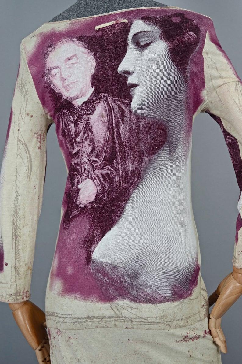 Vintage JEAN PAUL GAULTIER Collage Portrait Print Maxi Dress 3