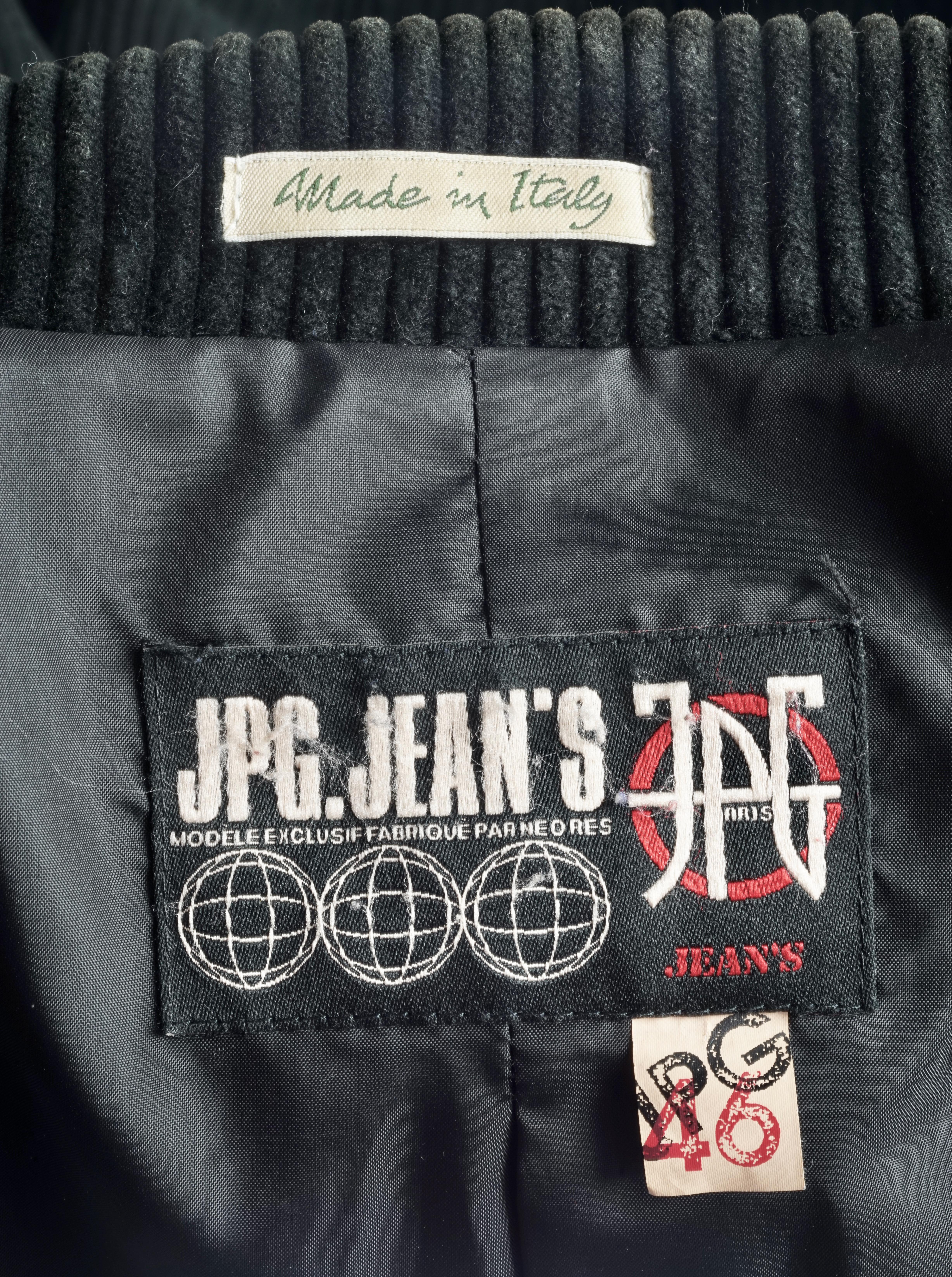 Vintage JEAN PAUL GAULTIER Combined Denim Black Corduroy Blazer Jacket 5
