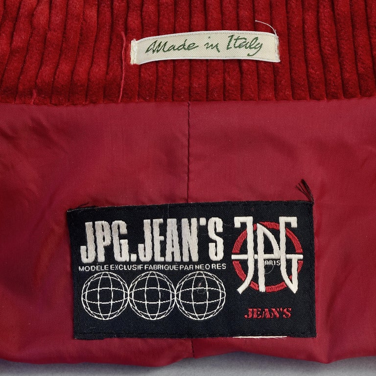 Vintage JEAN PAUL GAULTIER Combined Denim Corduroy Blazer Jacket at 1stDibs