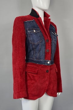 Vintage JEAN PAUL GAULTIER Combined Denim Corduroy Blazer Jacket