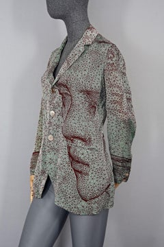 Vintage JEAN PAUL GAULTIER Constellation Face Optic Illusion Shirt Blazer Jacket