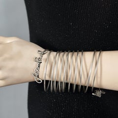 Vintage JEAN PAUL GAULTIER Cursive Spiral Wide Cuff Bracelet