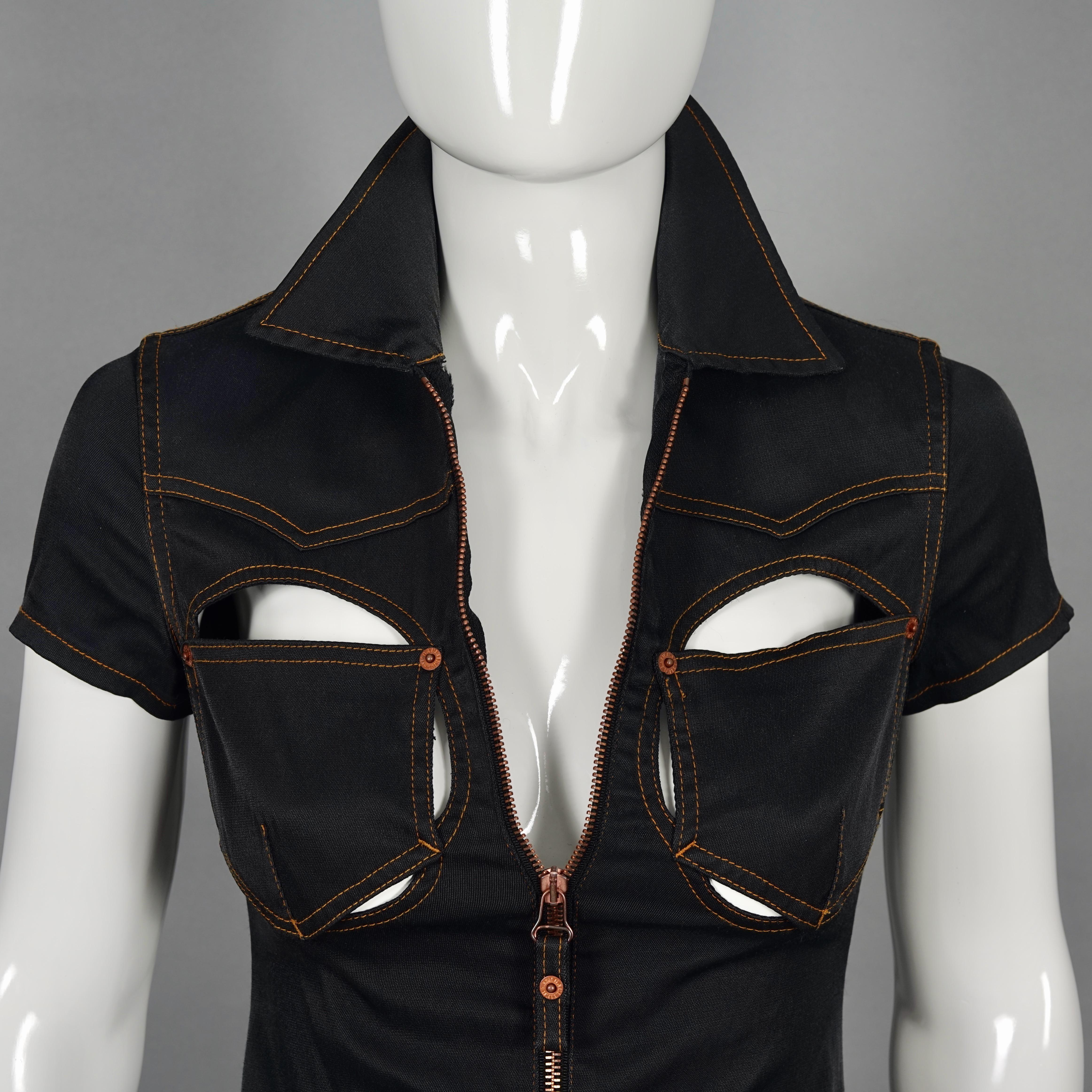 Black Vintage JEAN PAUL GAULTIER Cutout Bust Dress For Sale