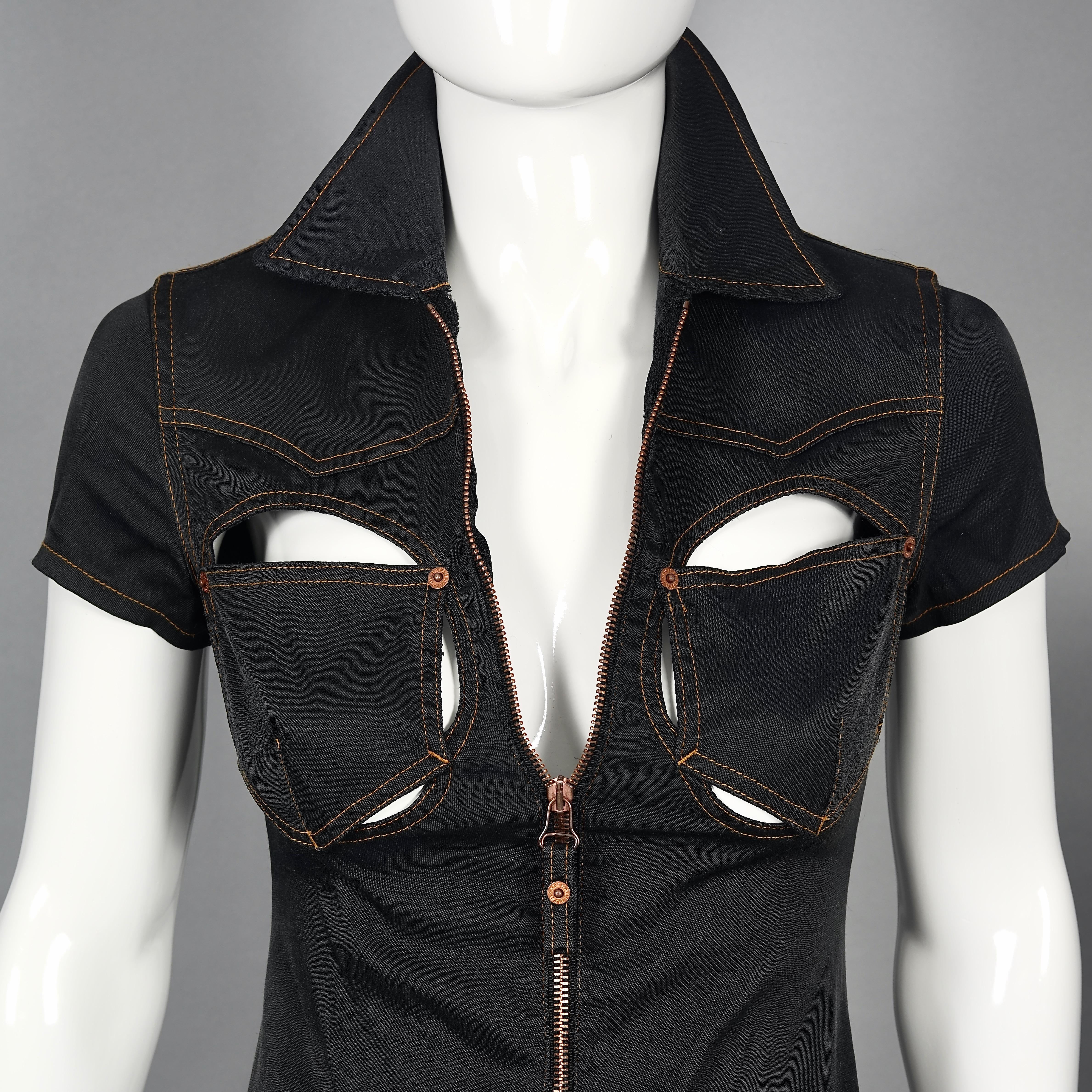 Vintage JEAN PAUL GAULTIER Cutout Bust Dress In Excellent Condition For Sale In Kingersheim, Alsace