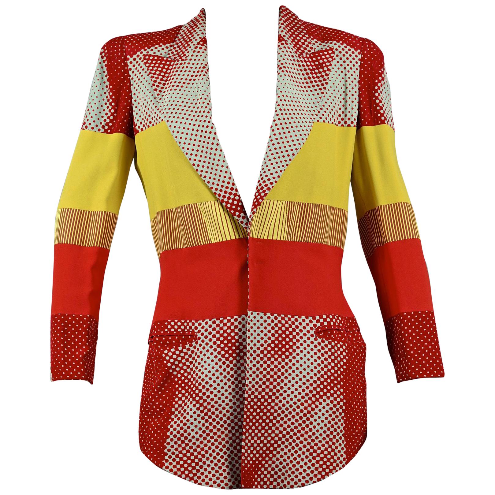 Vintage JEAN PAUL GAULTIER "Cyberbaba" Body Optical Illusion Blazer Jacket For Sale