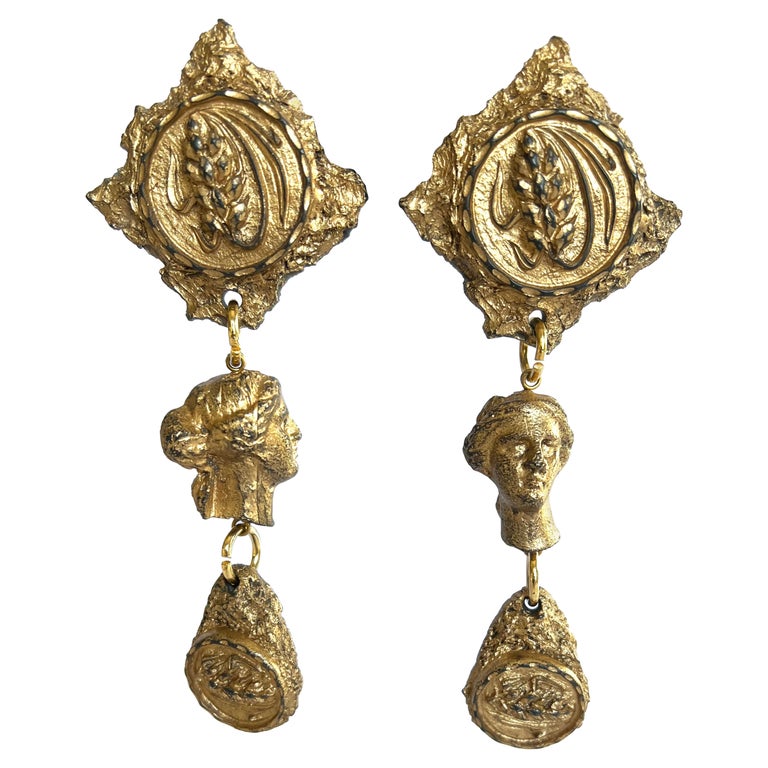 Vintage Jean Paul Gaultier Dangle Earrings For Sale at 1stDibs