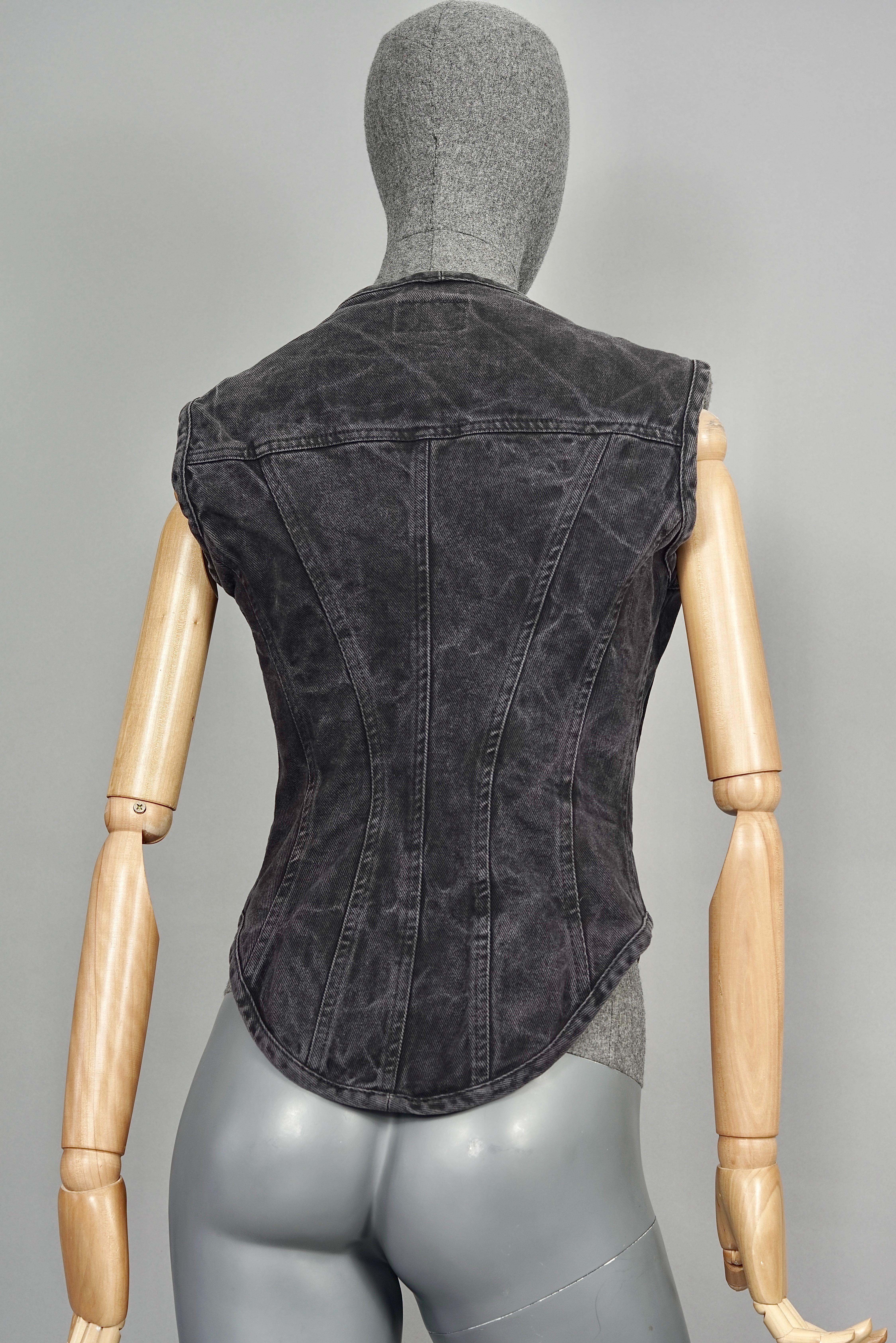 Women's Vintage JEAN PAUL GAULTIER  Denim Corset Vest Top