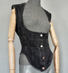 Vintage JEAN PAUL GAULTIER  Denim Corset Vest Top