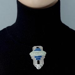Vintage JEAN PAUL GAULTIER "Diamant" Enamel Badge Brooch