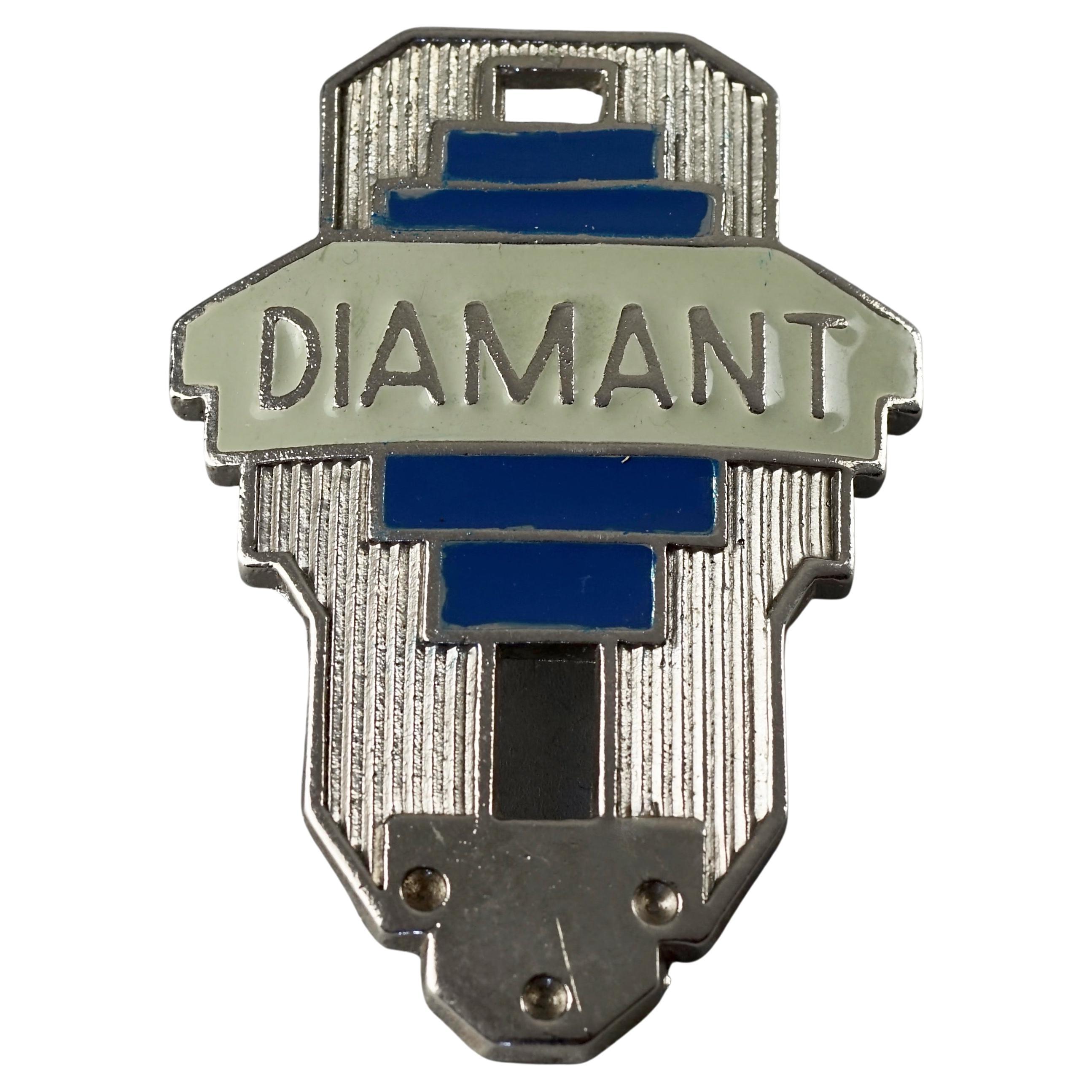 Vintage JEAN PAUL GAULTIER "Diamant" Enamel Badge Brooch For Sale