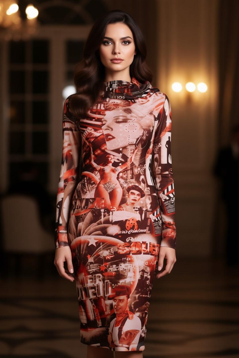 De las mujeres Vintage Jean Paul Gaultier Vestido Soleil de los años 90 Surrealismo Cabaret Película en venta