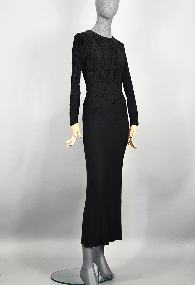 Vintage Jean Paul Gaultier Drip Burnout Velvet Black Dress At 1stdibs Jean Paul Gaultier Black Dress