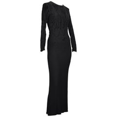 Vintage JEAN PAUL GAULTIER Drip Burnout Velvet Black Dress
