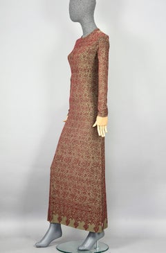 Vintage JEAN PAUL GAULTIER Embroidered Tattoo Pattern Maxi Dress