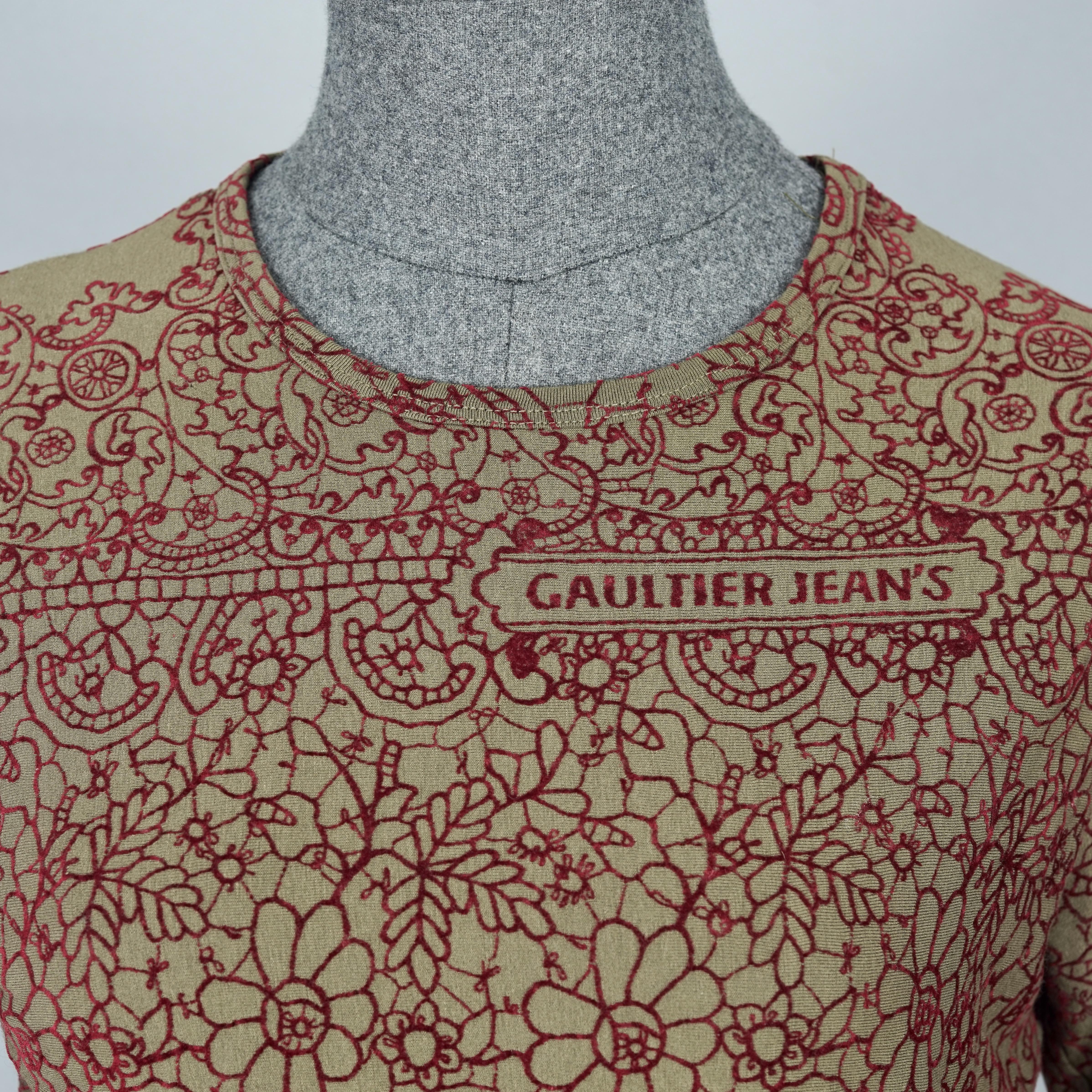 Vintage JEAN PAUL GAULTIER Embroidered Tattoo Pattern Maxi Dress In Excellent Condition For Sale In Kingersheim, Alsace