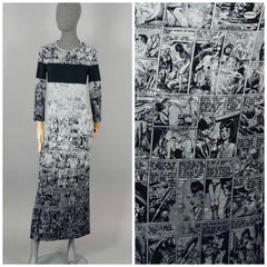Vintage JEAN PAUL GAULTIER Erotic Comic Cartoon Print Maxi Dress