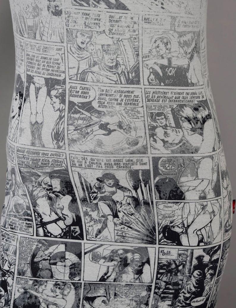 Women's Vintage JEAN PAUL GAULTIER Erotic Comic Cartoon Print Maxi Dress