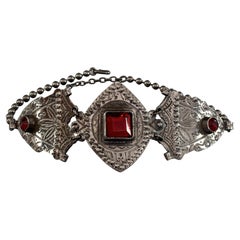 Vintage JEAN PAUL GAULTIER Ethnic Red Stones Choker Necklace