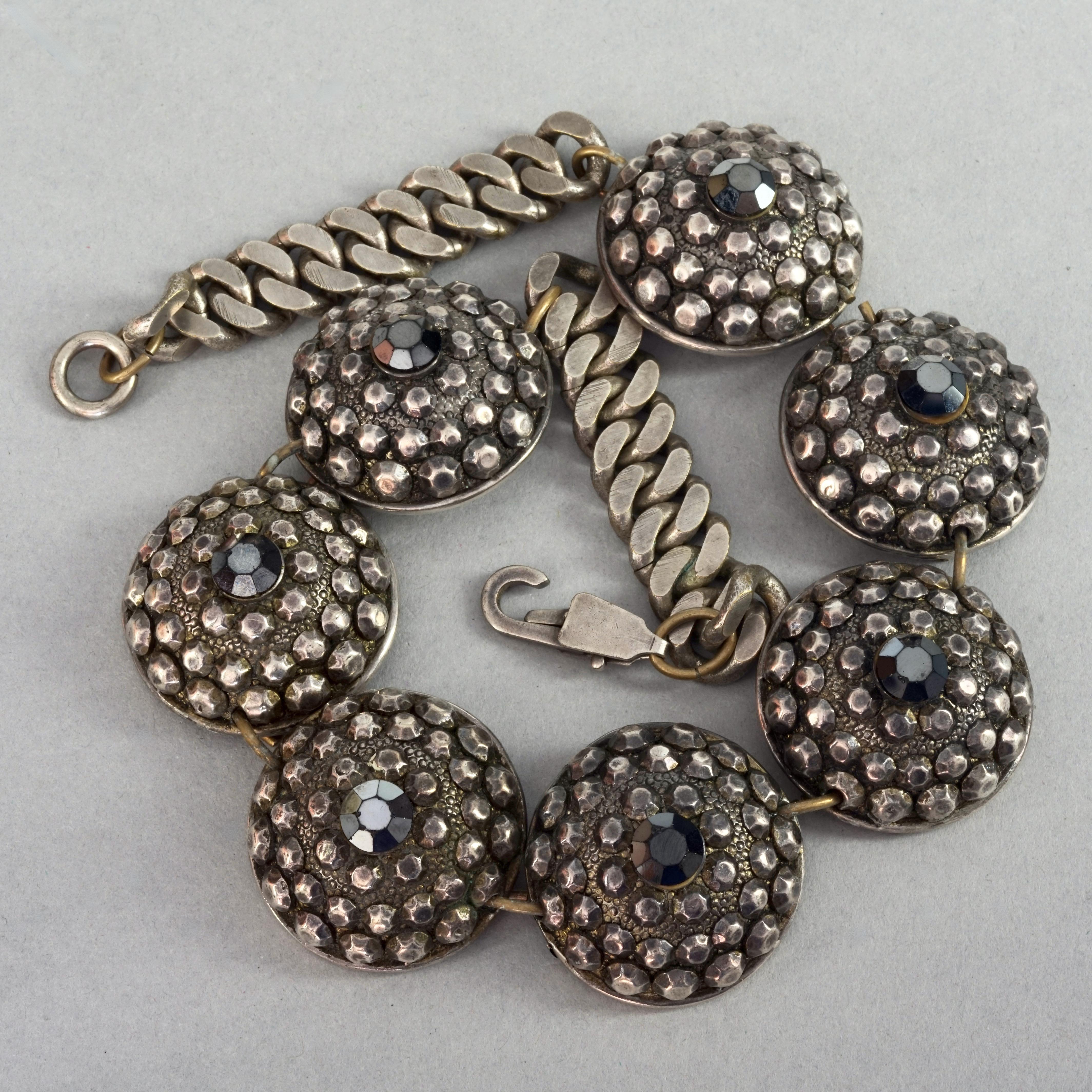 Women's or Men's Vintage JEAN PAUL GAULTIER Ethnic Studded Disc Necklace For Sale