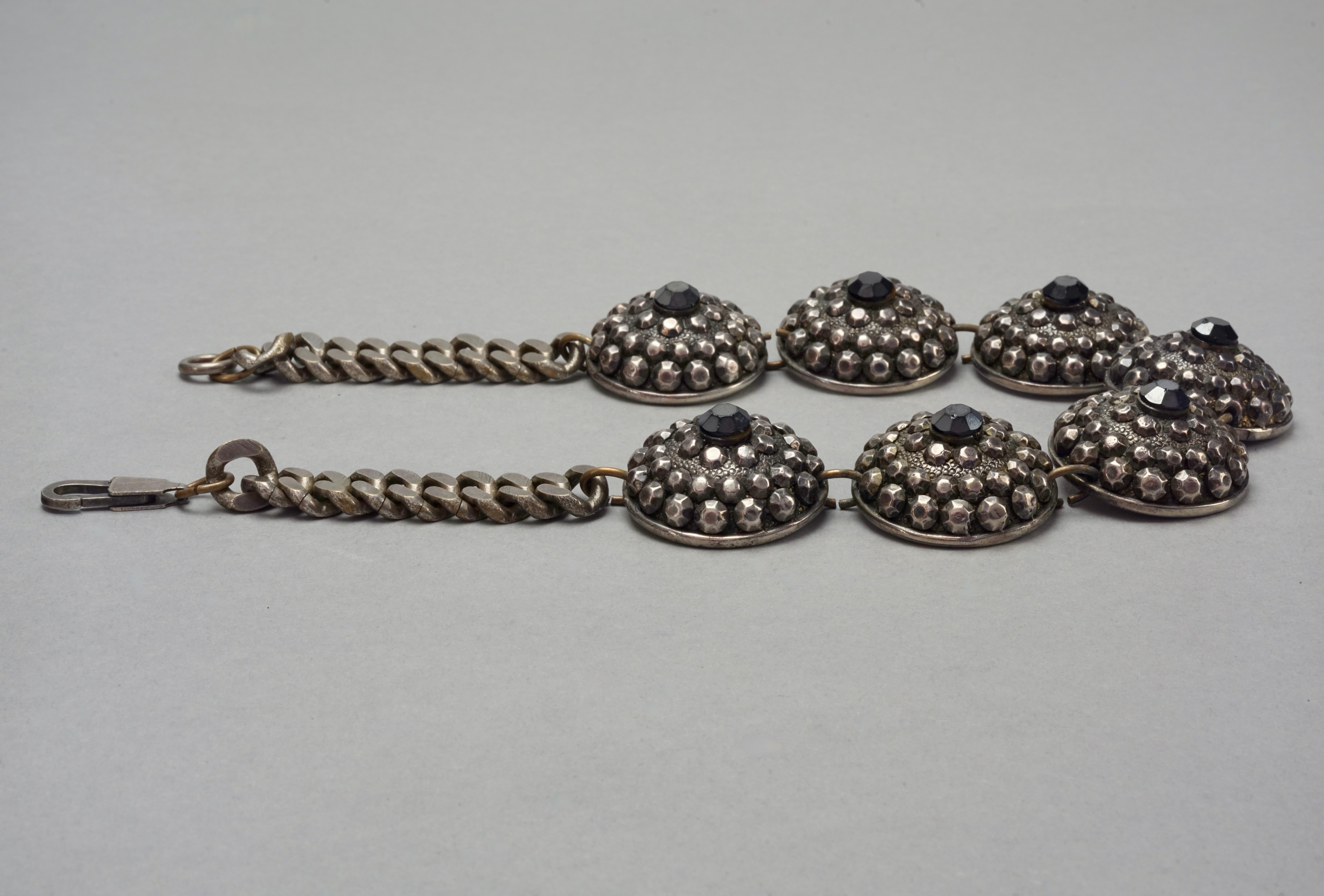 Vintage JEAN PAUL GAULTIER Ethnic Studded Disc Necklace For Sale 2