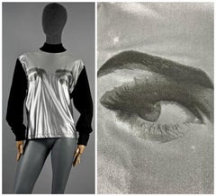 JEAN PAUL GAULTIER Pulloverhemd in Metallic-Silber mit Ösen