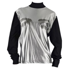 Vintage JEAN PAUL GAULTIER Eyes Metallic Silver Sweater Shirt