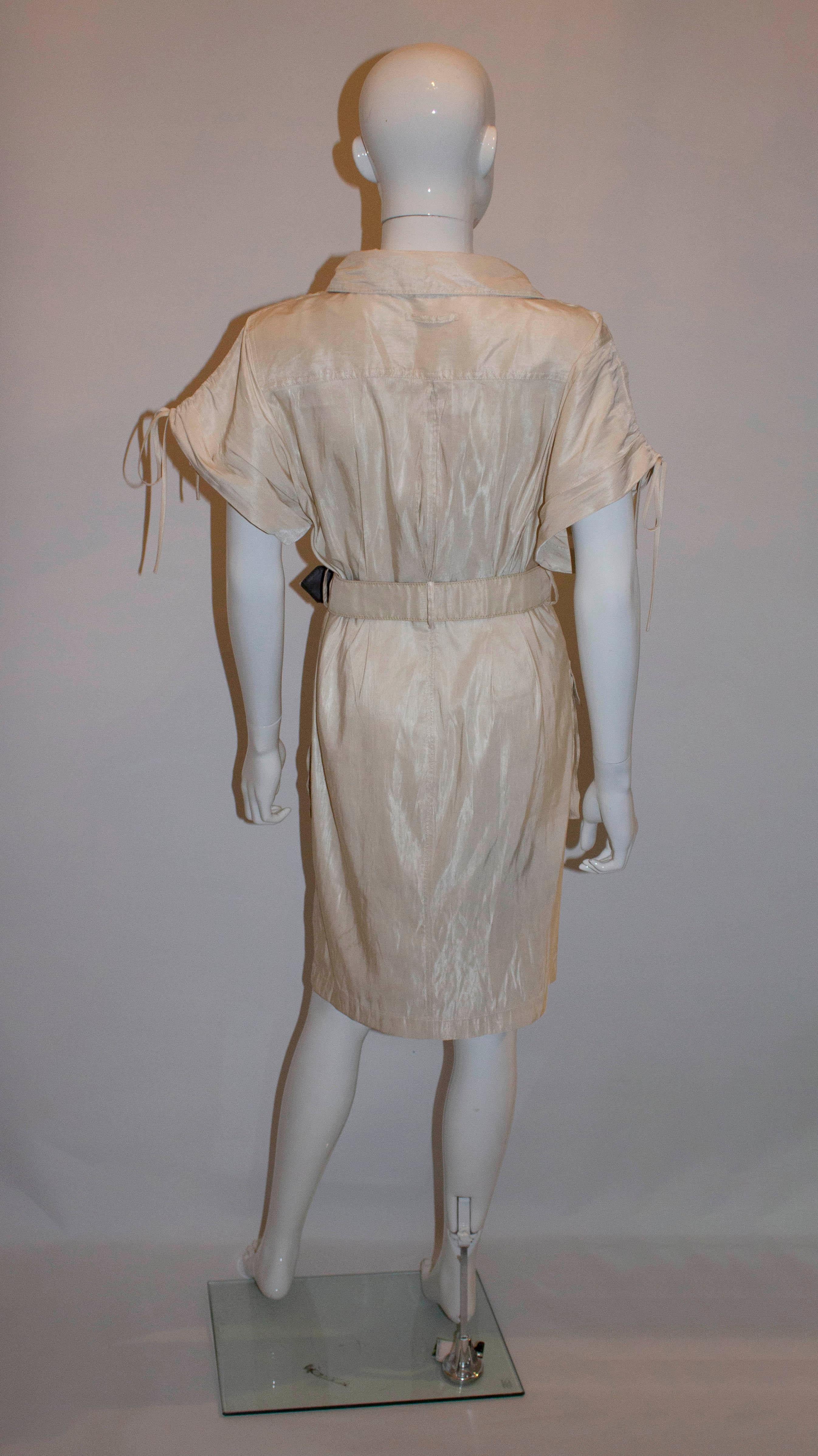 Brown Vintage Jean Paul Gaultier Femme Ivory Shirt Dress