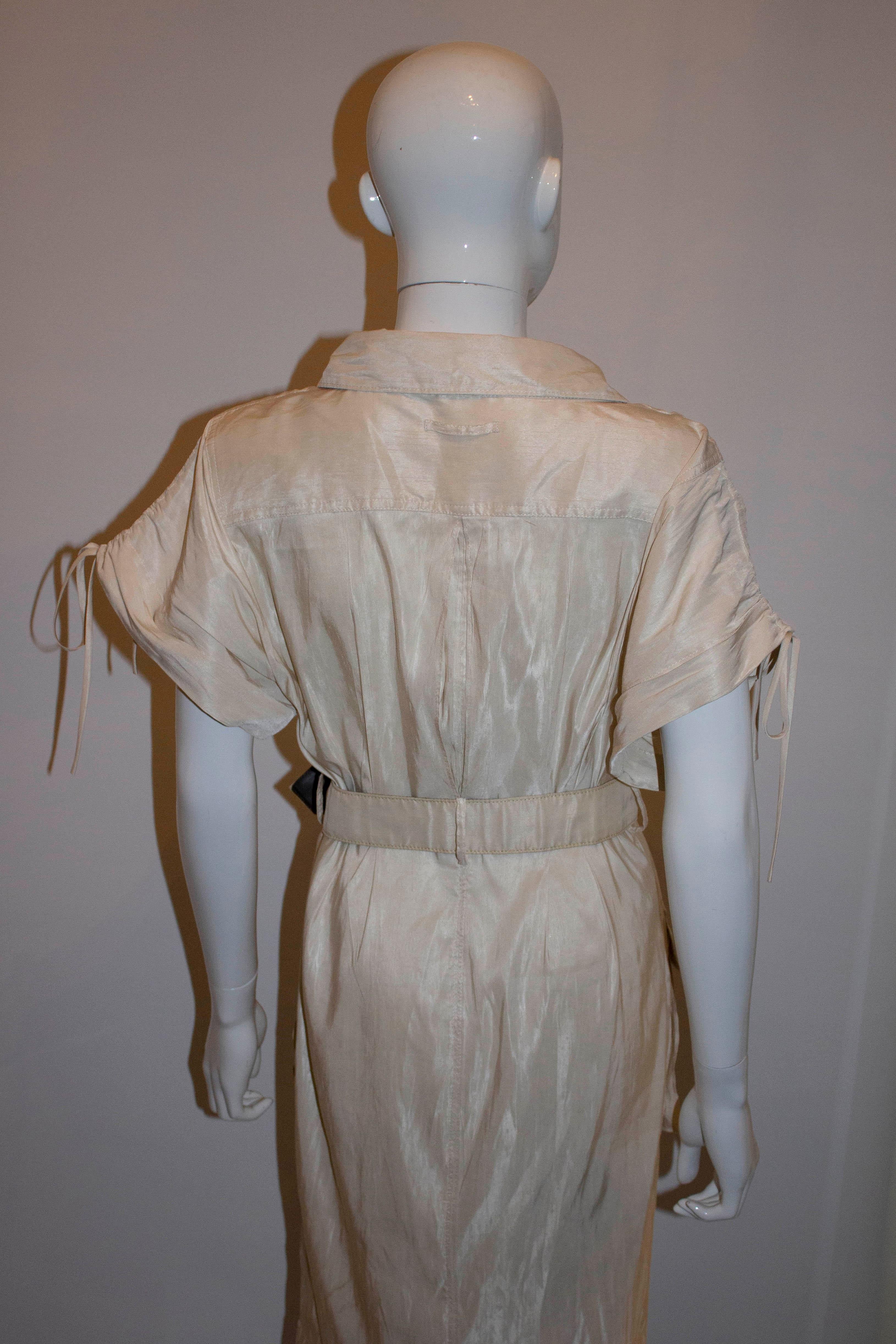 Vintage Jean Paul Gaultier Femme Ivory Shirt Dress In Good Condition For Sale In London, GB