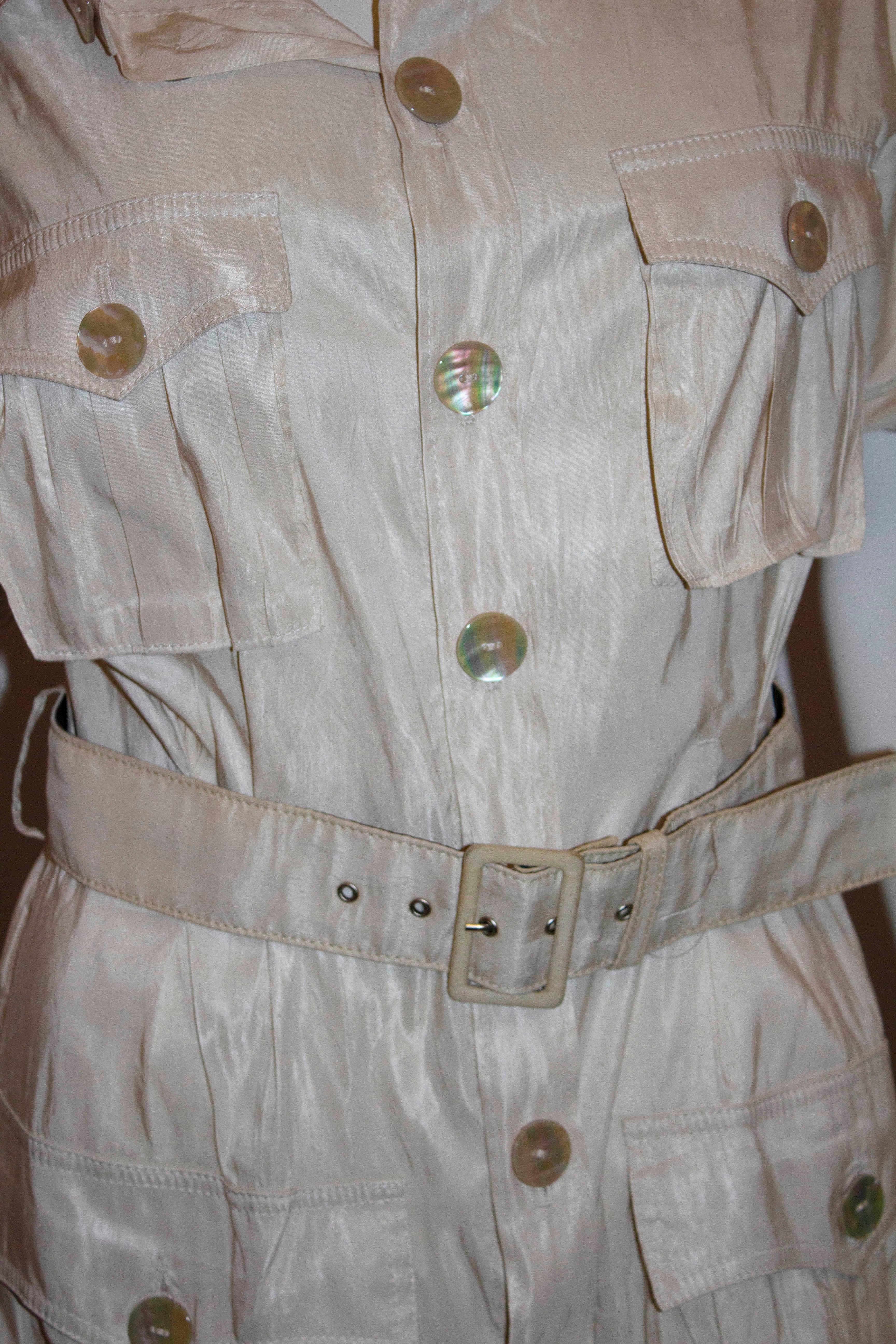 Vintage Jean Paul Gaultier Femme Ivory Shirt Dress In Good Condition In London, GB