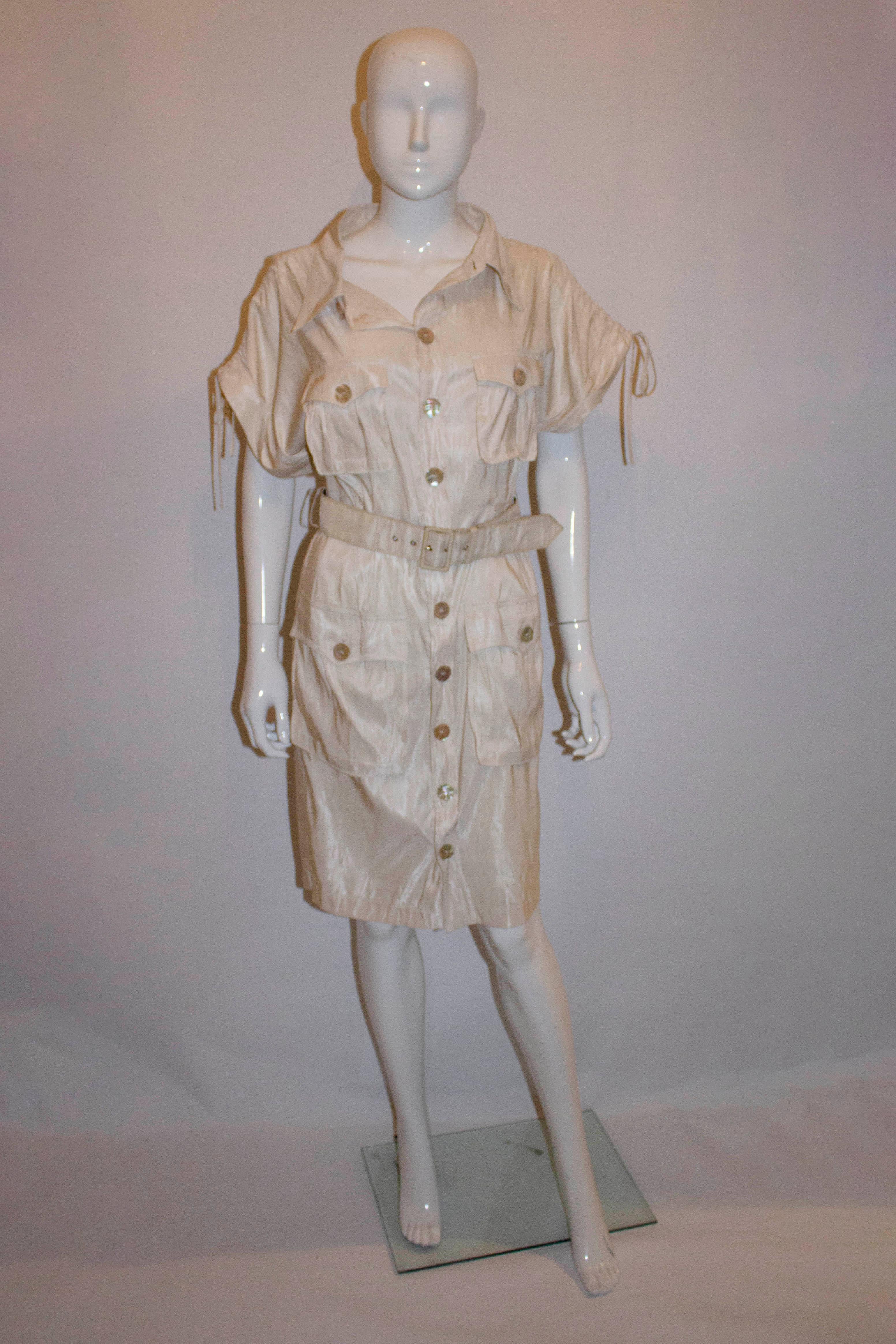 Vintage Jean Paul Gaultier Femme Ivory Shirt Dress 2