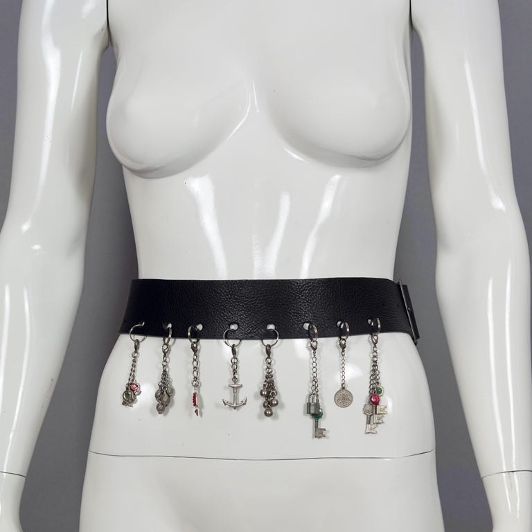 Vintage JEAN PAUL GAULTIER Figural Metal Charm Emblem Belt  display picture 1