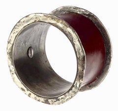 Vintage JEAN PAUL GAULTIER Gilt Leather Cuff Bracelet